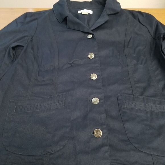NWOT Christopher & Banks Medium NAVY 3/4 sleeved Jacket - Picture 2 of 7
